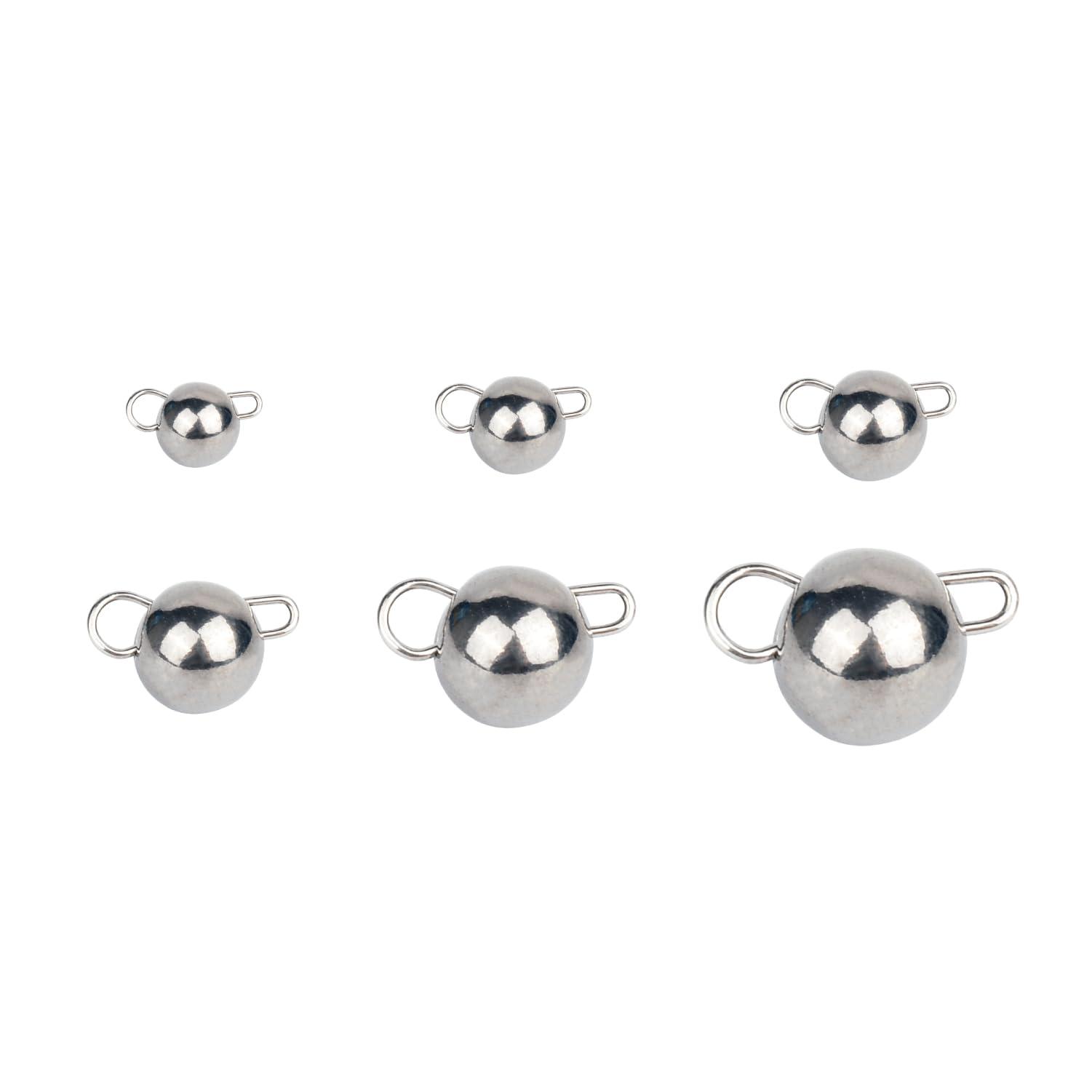 MUUNN MUUNN 10Pcs Tungsten Cheburashka Weights Fishing Sinkers, 1~30g Tungsten Cannonball Jig Head Fishing Weights Tungsten Cheb Rig Weights, Plain(2.0g)