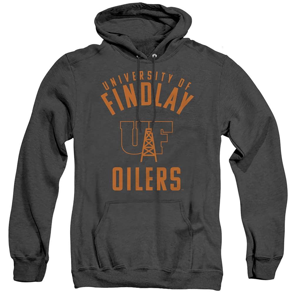 LOGOVISION LOGOVISION University of Findlay Official One Color Oilers Logo Unisex Adult Pull-Over Heather Hoodie,Black Heather, 3X-Large