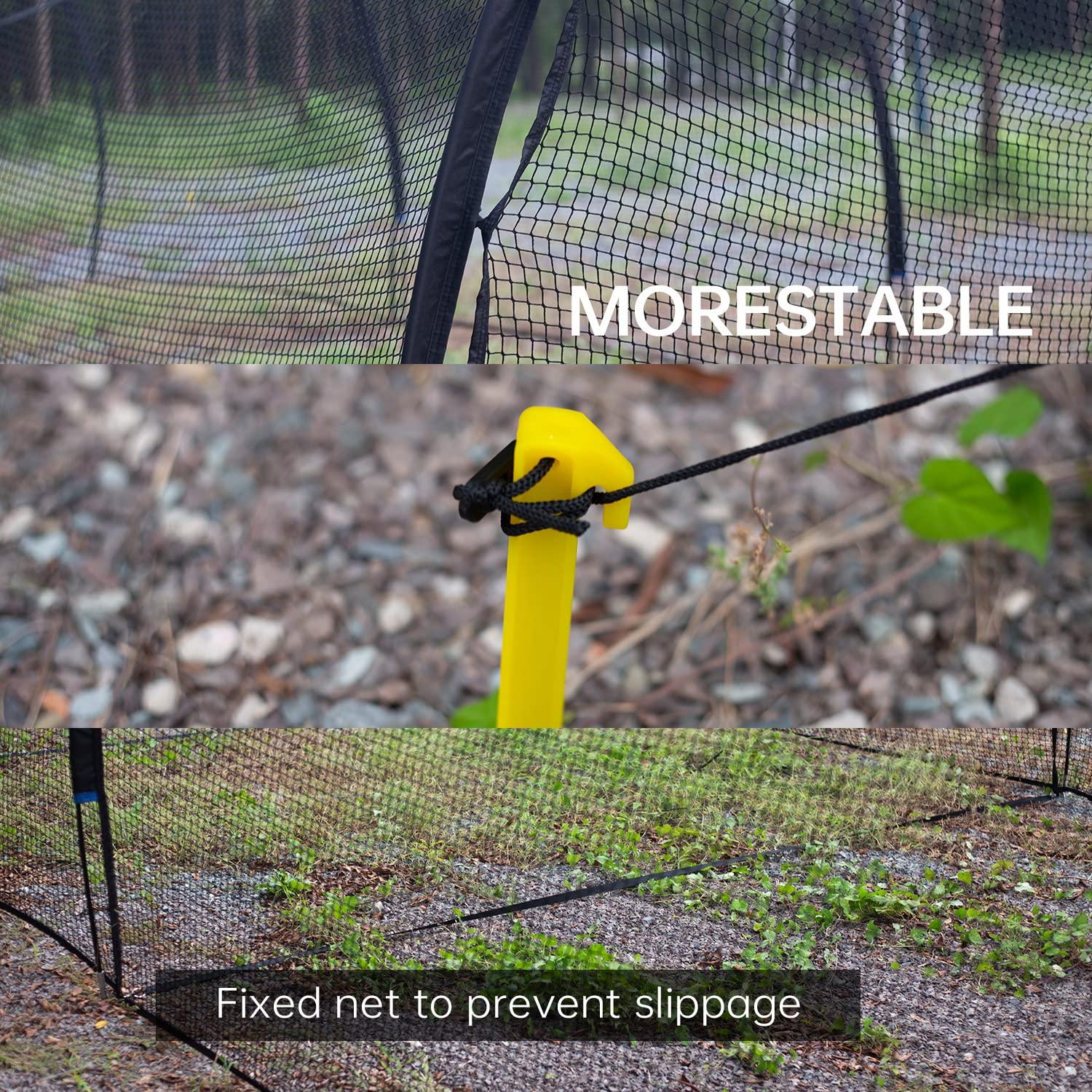 Holymus Pro 20FT Baseball Batting Cage Net and Frame, Baseball & Softball Hitting Cage Netting for Pitching Training in The Backyard - with Pitching Backstop and Carry Bag