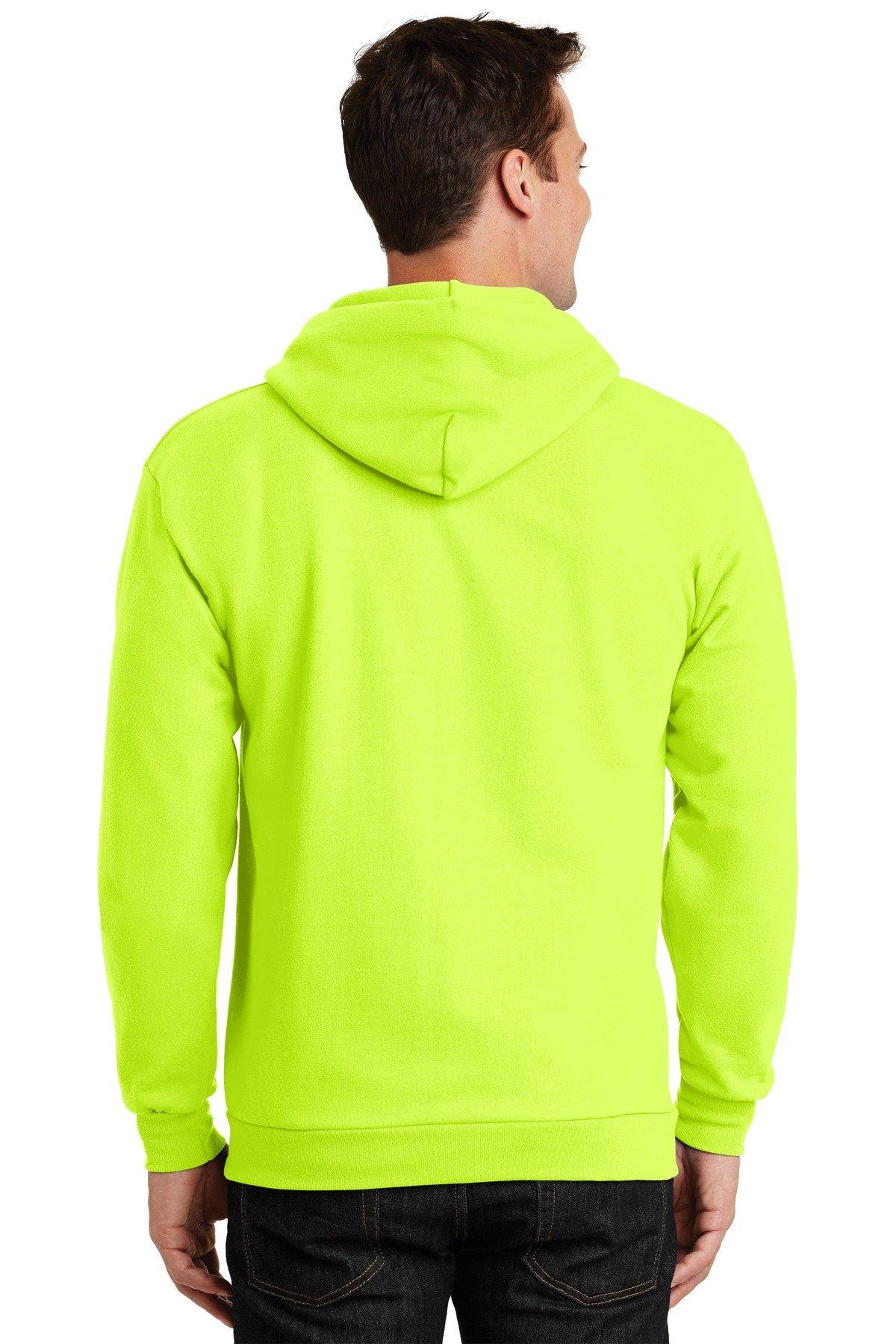 Port & Company Port & Company Mens Ultimate Full-Zip Hooded Sweatshirt, Safety Green, Large