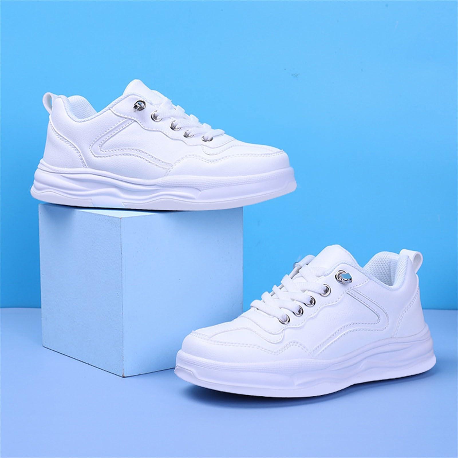 NineFit Basics NineFit Basics Cheer Shoes Girls Boy's Girl's Unifor Low Top Sneakers White Tennis School Walking Shoes (White, 13 Little Child)