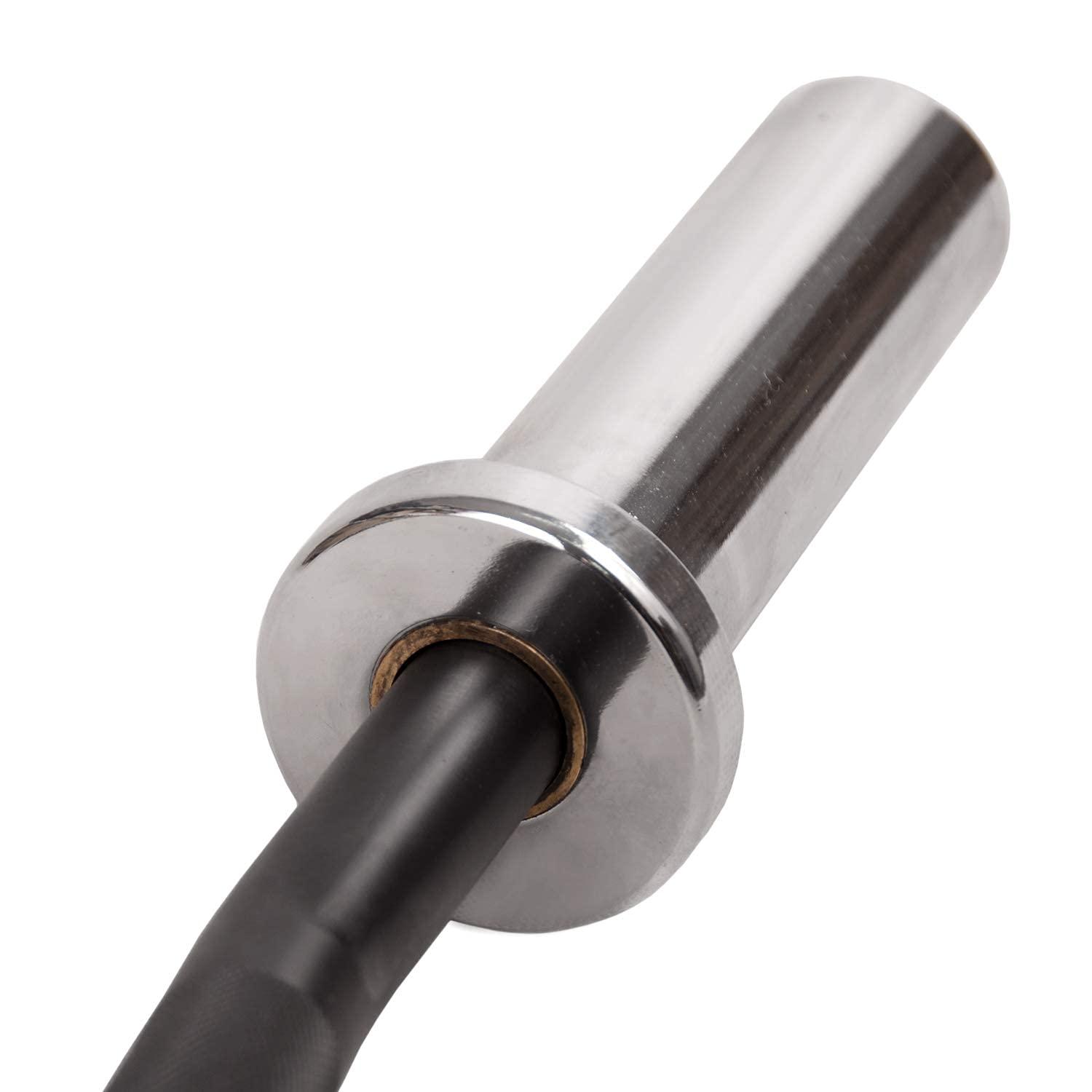 Elevens Elevens Solid Olympic EZ Curl Bar Bicep Curls Triceps Extensions Home Gym Fitness Exercise Weight Lifting Bar, 47 Inch