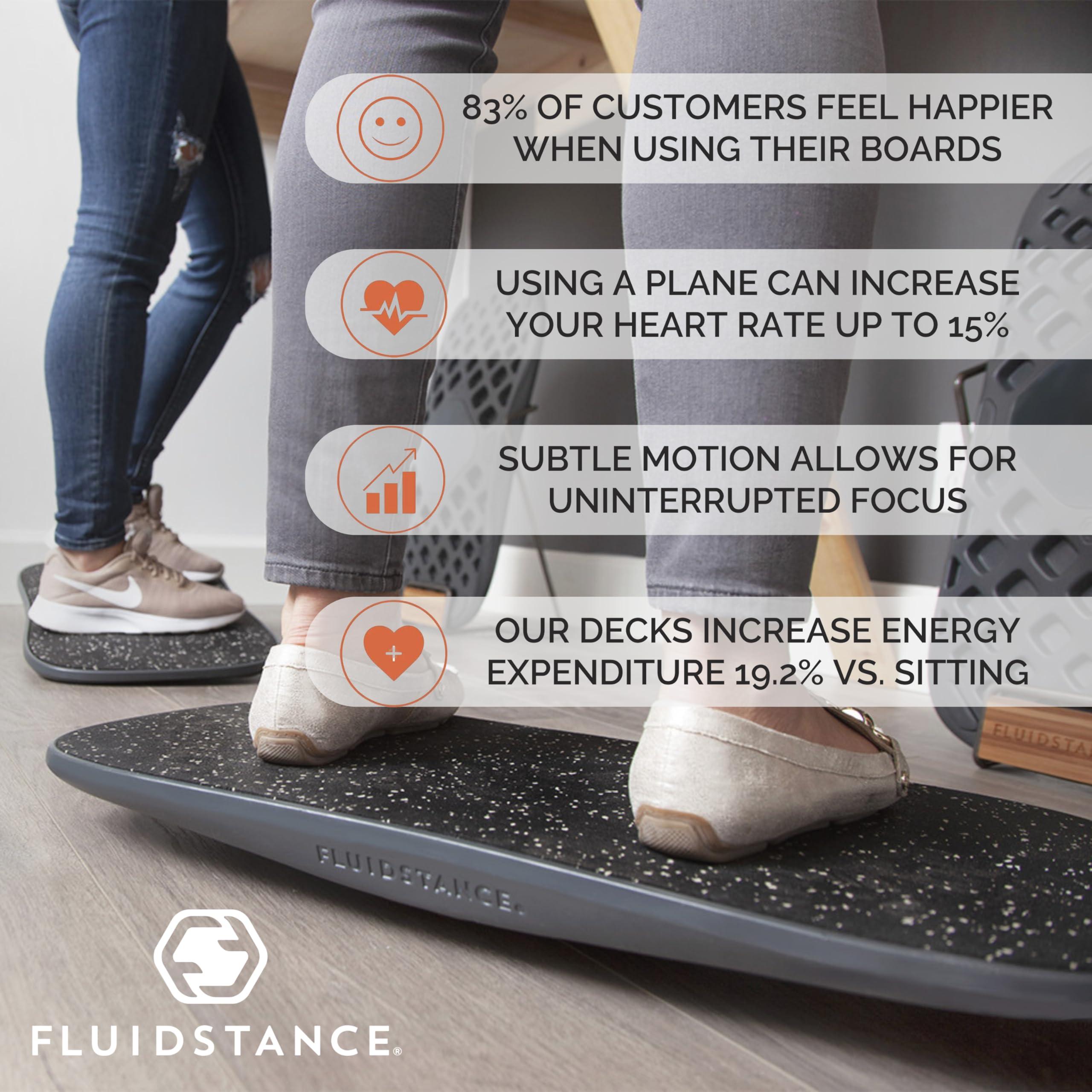FluidStance FluidStance Plane Standing Desk Balance Board - 360 Degree Rocker Board for Balance, Fatigue, and Desk Exercise - Sustainably Made, Anti Slip Wobble Balance Board - Premium Standing Desk Accessories
