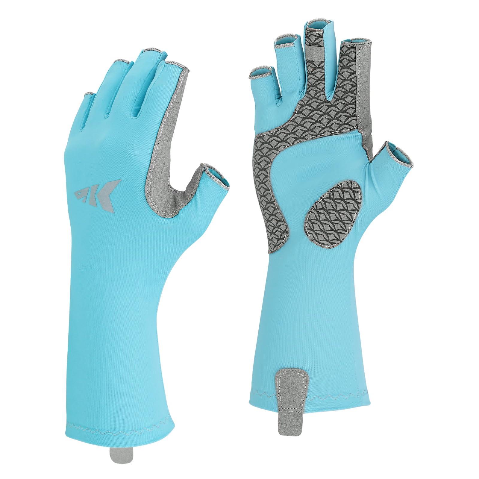 KastKing KastKing Sol Armis Pro Fishing Gloves, UPF 50 Sun Protection 3/4 Fingerless Gloves Quick-Dry, Extended Cuff UV Protection Gloves for Outdoor, Kayaking, Rowing, Paddling, Canoeing, Hunting
