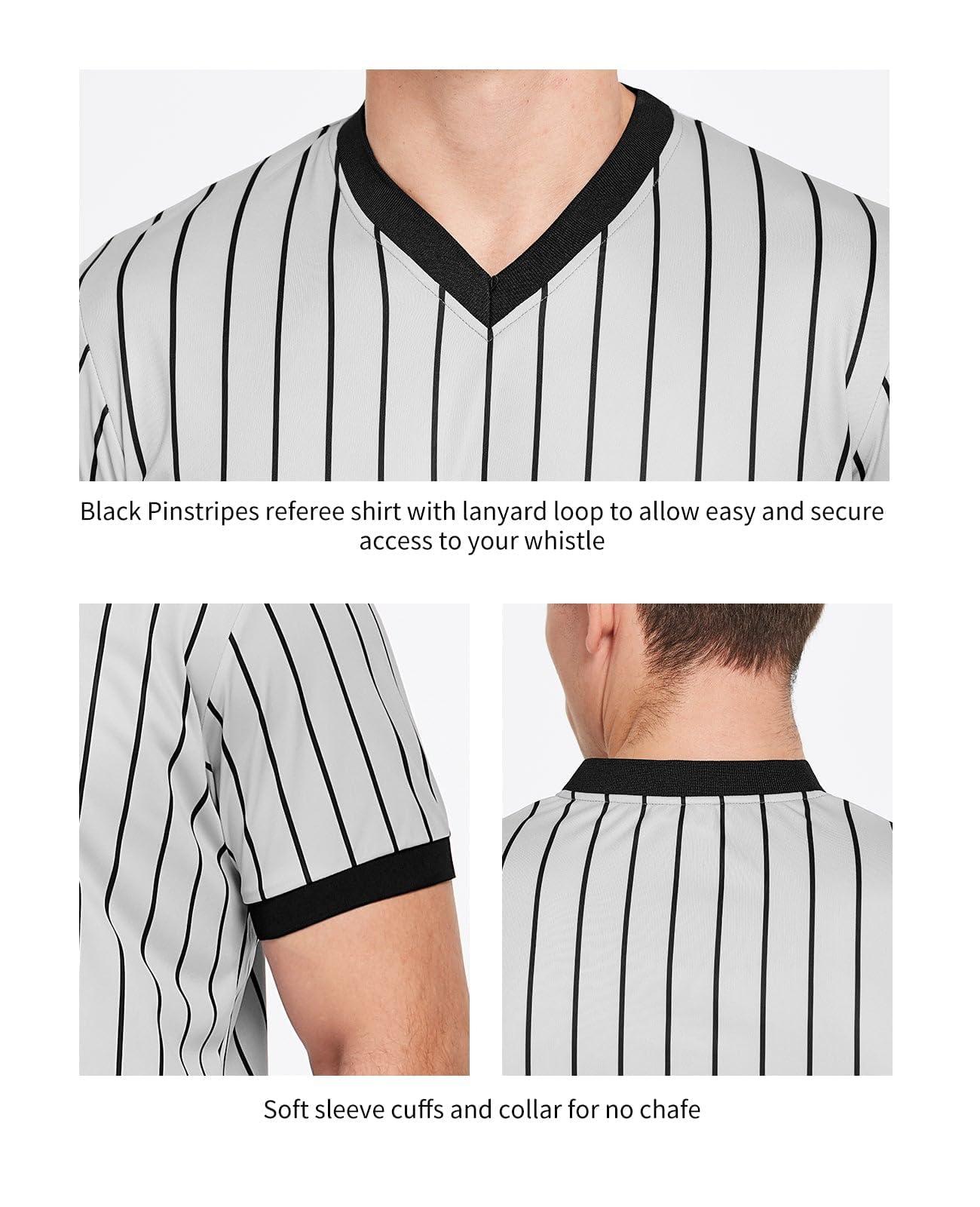 FitsT4 Sports FitsT4 Sports Basketball Officials Grey Wrestling V-Neck Performance Referee Shirt Ref Jersey Uniform Grey S