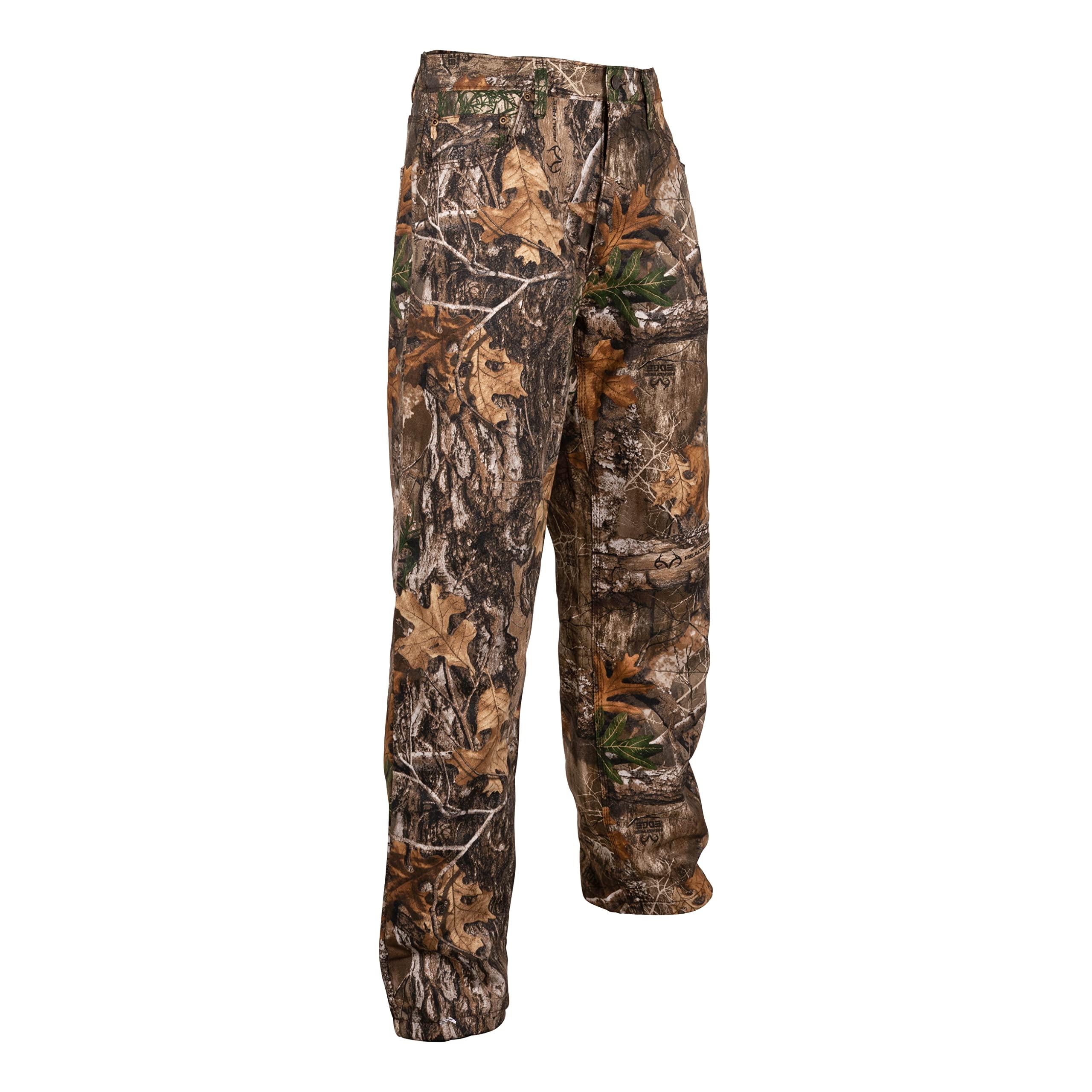 King's Camo King's Camo Men's Classic 5 Pocket Flannel Lined Pant, Realtree Edge, 40R