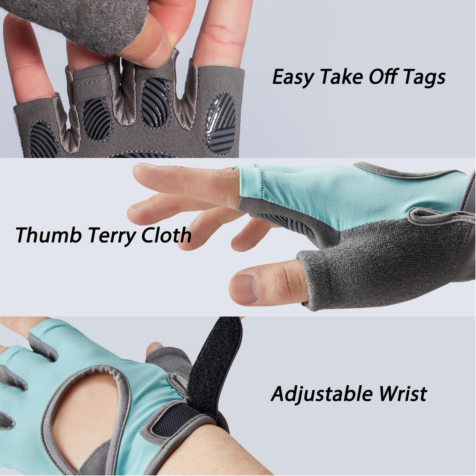 Glofit Glofit Workout Gloves for Women Men, Lightweight Weight Lifting Glove Breathable Fingerless Gym Gloves, Exercise, Fitness, Training, Cycling