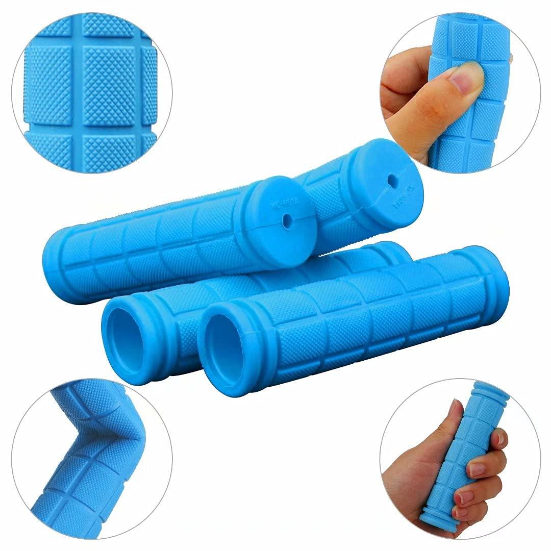 CHUNZEXI 4Pcs Bike Handle Grips, Kids Non-Slip-Rubber Bicycle Handlebar Grips, Specialized Replacement Bike Grips, for Beach Cruiser Razor Scooter Foldable Mountain Bicycle Tricycle BMX MTB