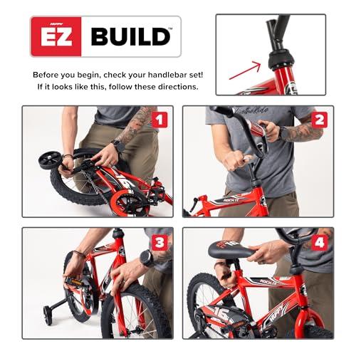 Huffy Huffy ZRX 16\" Kids Bike, Ideal for Ages 3 to 5 Years Old, Front Pegs, BMX Style Handlebar, Quick Connect Assembly, Designed for Growth, Durable Steel Frame, Enclosed Chain Guard, Silver