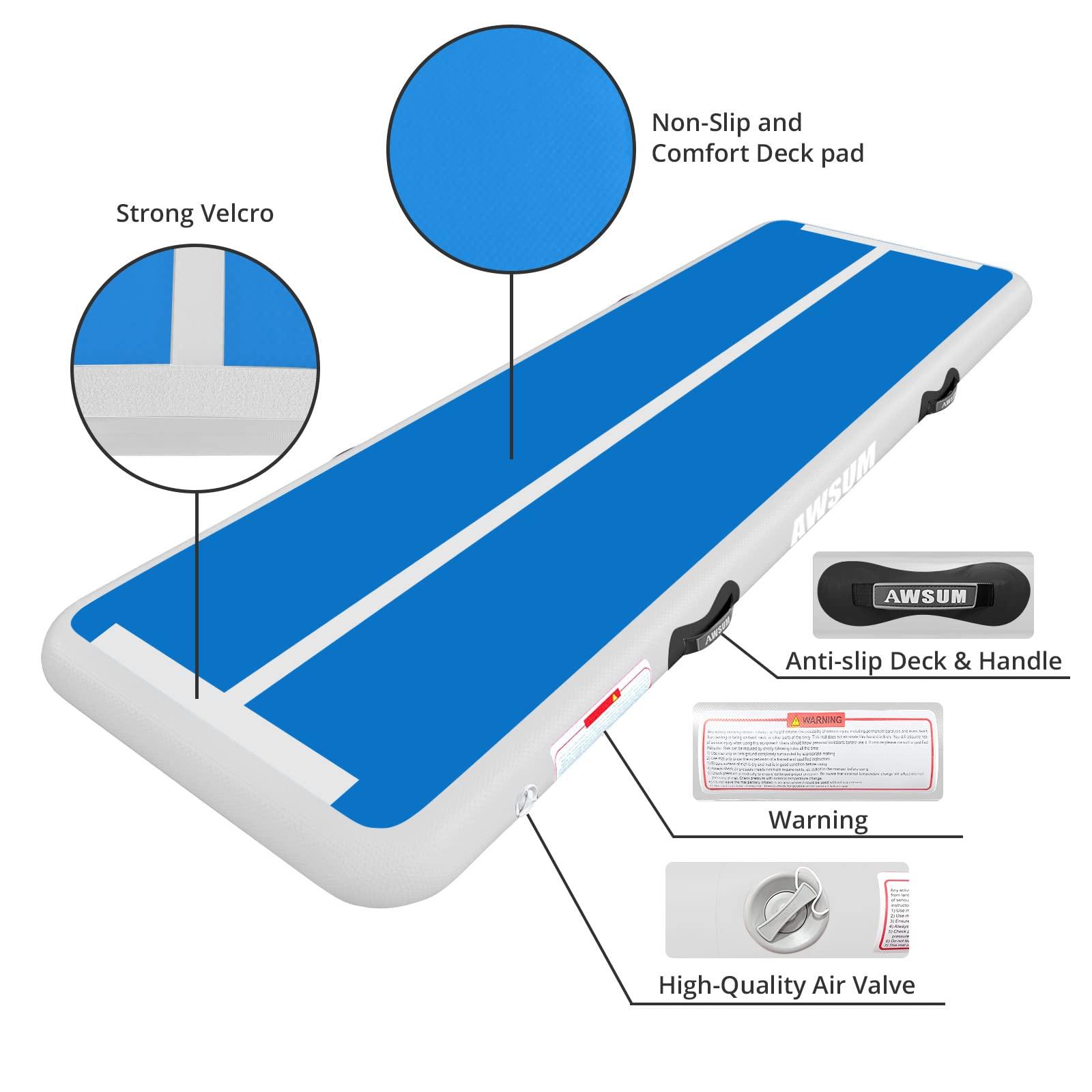 AWSUM AWSUM 13ft Air Mat Tumbling Tracks 4 inches Thickness Inflatable Gymnastics Training Mat with Electric Air Pump for Gym/Water/Yoga