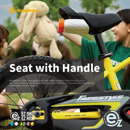 RoyalBaby Royalbaby EZ Kids Bike, 18 Inch Balance Pedal Convertable Bicycle, Easy Learn Balancing to Biking Boys Girls Ages 5-9 Years Beginners, 18" Wheel Pink