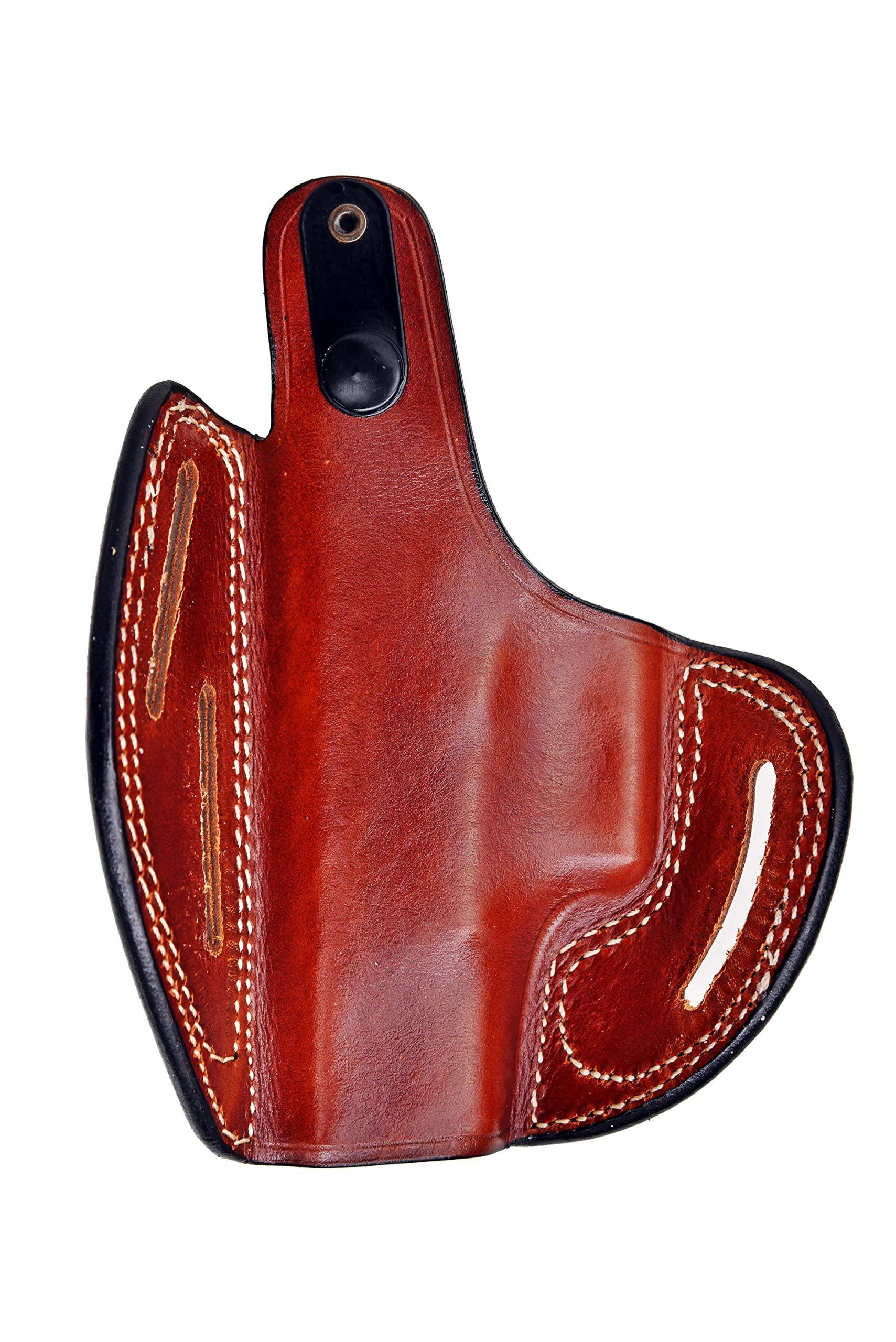 PulsarHolster Premium Leather Holster fits CZ 75D SP01 P01 P10S P07 Duty 2075 Rami Shadow 2, Handmade, Right Handed, 3 Slot Style - PulsarHolster (Brown, CZ Shadow 2)