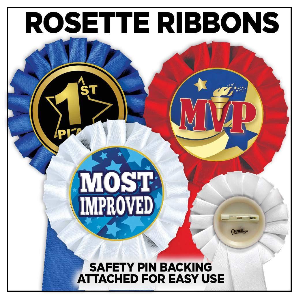 Crown Awards Bridge Hand Blue Rosette Ribbon, Bridge Playing Cards Trophy Ribbon Award Prize, 50 Pack Prime