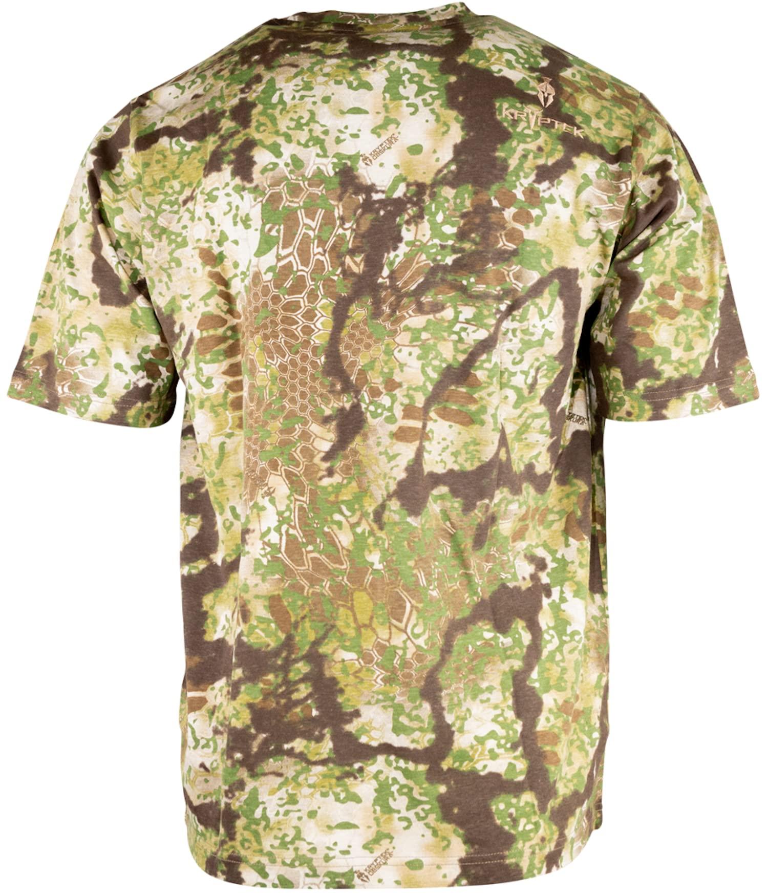 Kryptek Kryptek Mens Stalker Short Sleeve Hunting Shirt, 100% Cotton, Stealthy Camo Tee