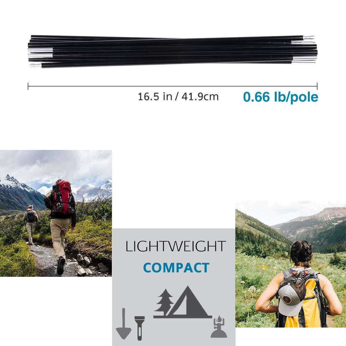 BRILLIANCE4U BRILLIANCE4U Tent Poles Replacement, Pre-Assembled Aluminum Tent Pole, 7001 T6 Heated Tent Rod (16ft 4.5 in 1 Pole)