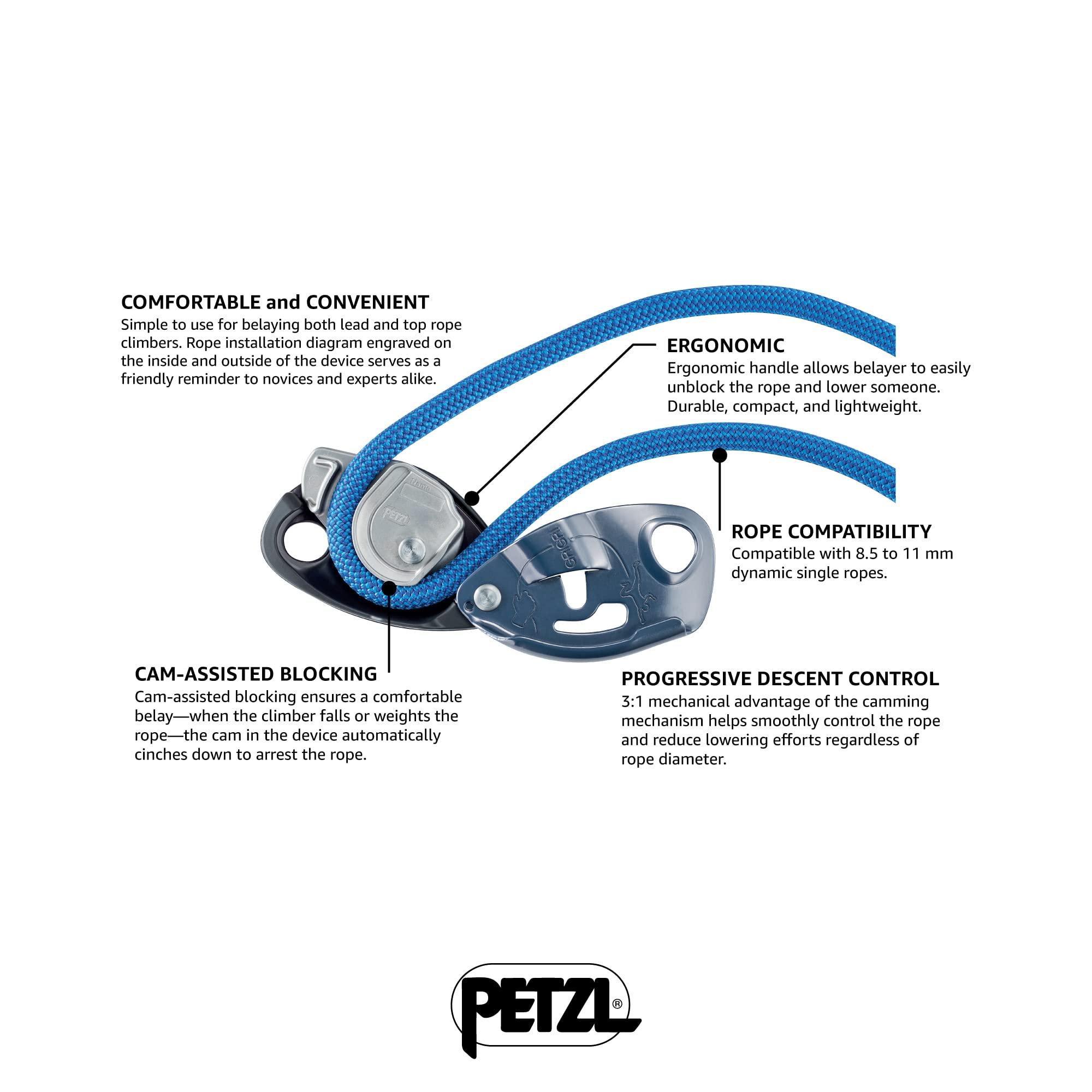 Petzl Petzl GRIGRI Belay Device - Belay Device With Cam-Assisted Blocking for Sport, Trad, and Top-Rope Climbing - Blue