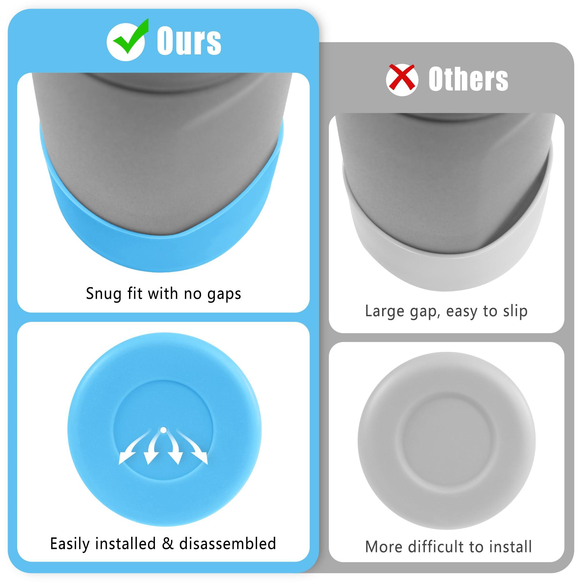 Mokoart Mokoart Silicone Boot Compatible with Owala Kids Water Bottle 16/14 oz, Anti-Slip Rubber Bottom Protective Sleeve for Owala Kids FreeSip 16oz, Accessories for Owala Kids Flip 14oz (Light Blue)