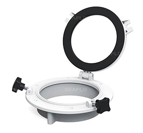 SEAFLO SEAFLO Round Porthole Window with ABS Plastic & Tempered Glass for Boat, Yacht, Marine Applications (White, 10.5")