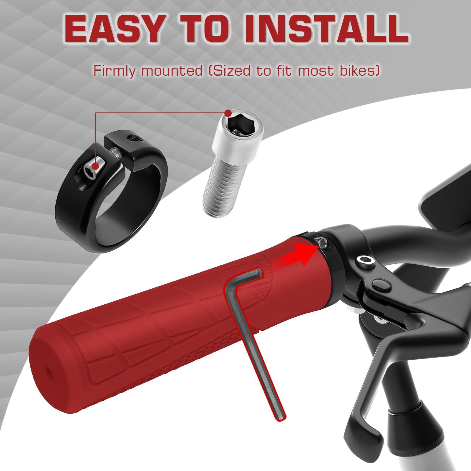 BUCKLOS BUCKLOS Single Lock on Bike Handlebar Grips - Mountain Bike MTB Handle Bar Grips Anti-Slip Bicycle Handle bar Grips for MTB, BMX, Scooter, Beach Cruiser, Folding Bike