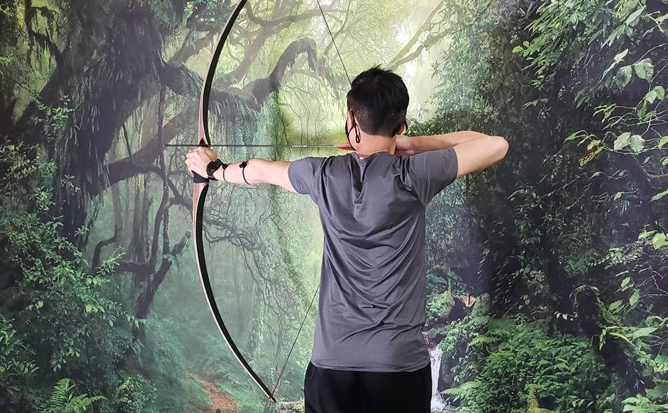 Southland Archery Supply SAS Pioneer 68\" Longbow Traditional Wood Long Bow Archery Target Hunting (Left Hand 40 pounds)