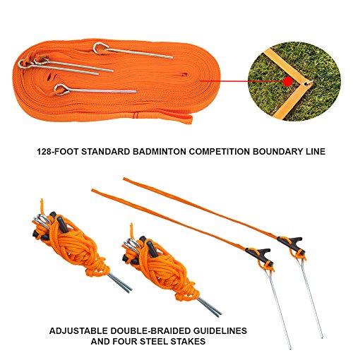 GSE Games & Sports Expert GSE Badminton Sets with Net, Portable Complete Badminton Sets for backyards with net with 4 Rackets,Portable Badminton Net,3 Birdies