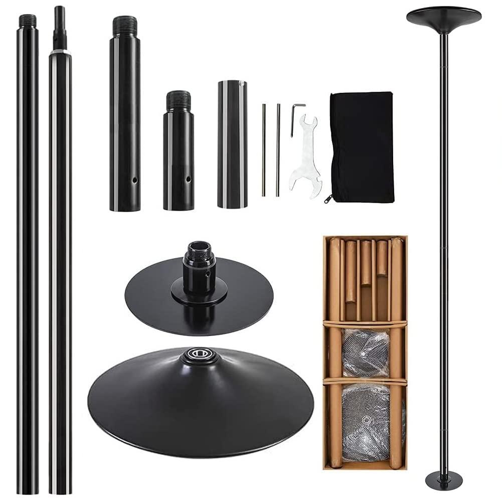 PRIORMAN PRIORMAN Pole Dancing - 45mm Spinning & Static Dance Pole Portable Dance Pole for Studio & Home Fitness (Black)