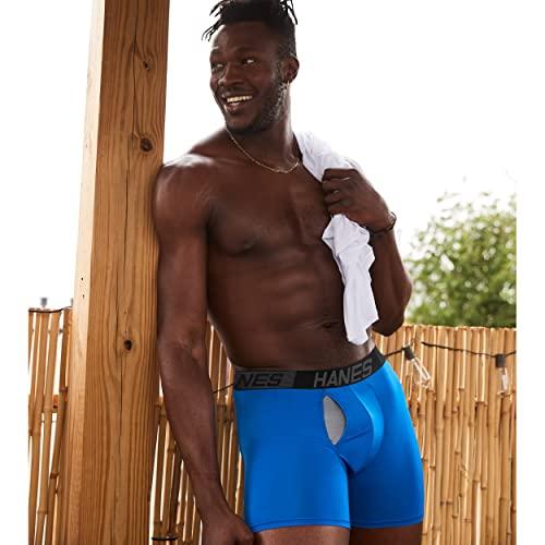Hanes Hanes mens Total Support Pouch Men's Boxer Briefs Pack, Anti-chafing, Moisture-wicking Underwear With Cooling ( Trunks, Trunk - Assorted, 3X-Large US