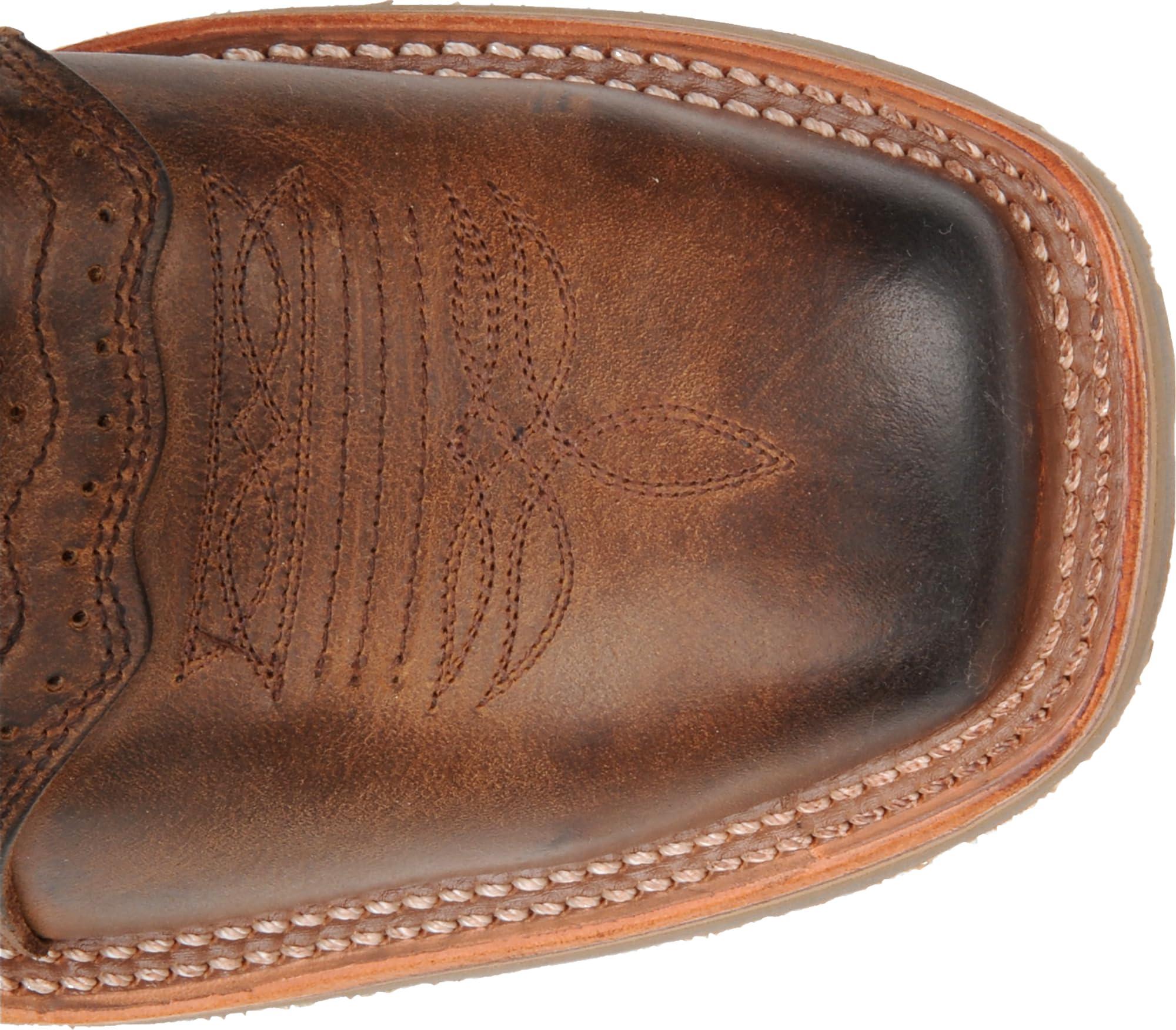 Double-H Boots Double-H 11\" Dwight Steel Toe Western Boots for Men - Texon Insole with Cork Inlay, Oil- and Slip-Resistant I.C.E. Outsole, EH-Rated and Made in USA, Brown - 7.5 2E