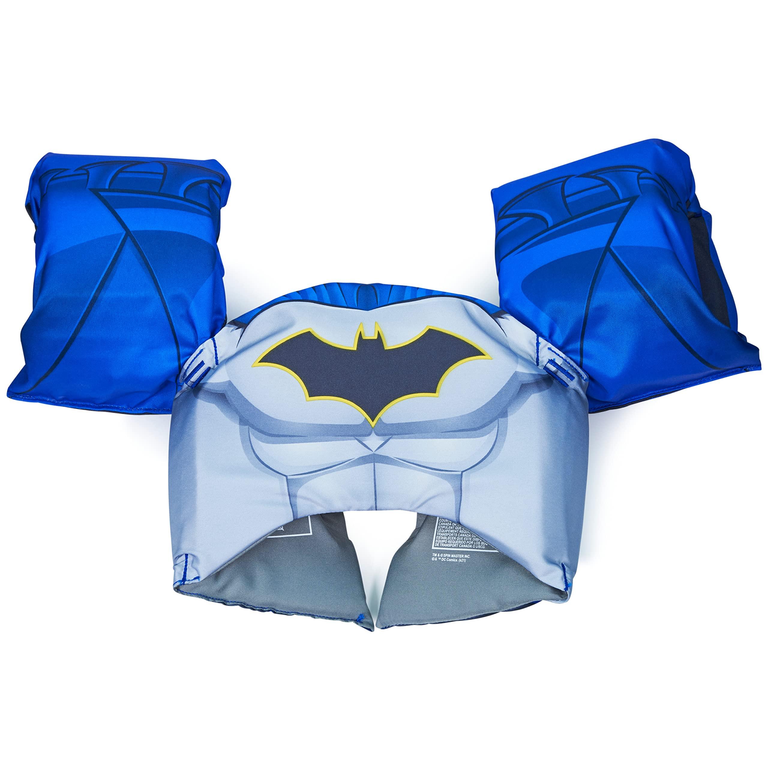 SwimWays SwimWays DC Batman Swim Trainer, US Coast Guard Approved Life Vest Kids Swim Vest, Arm Floaties & Life Jackets for Kids 33-55 lbs, Batman