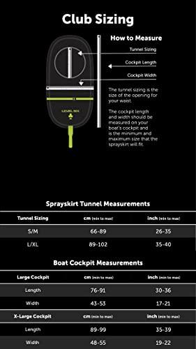 Level Six Level Six Club Bungee Whitewater Kayak Spray Skirt-Black-XLDeckL/XLTunnl