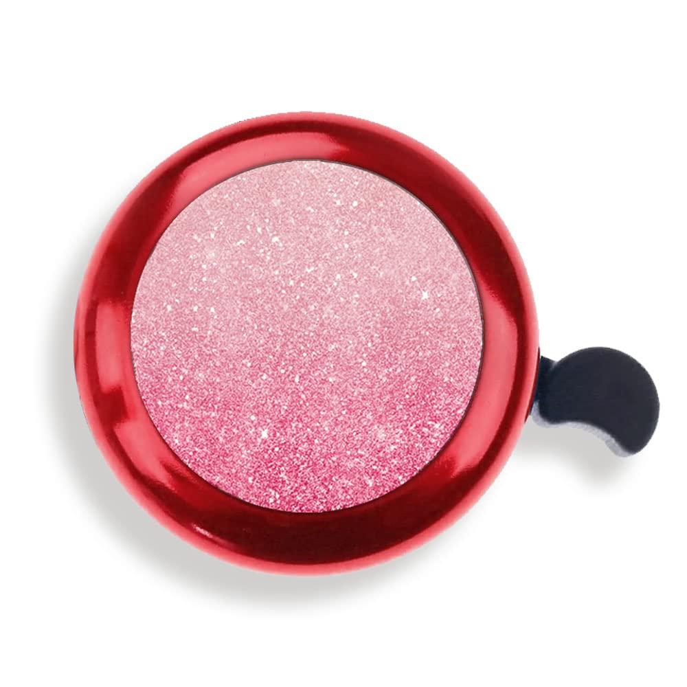 WIRESTER WIRESTER Red Aluminum Round Bike Bell, Classic Ring Bicycle Bell, Bike Accessories Bell Ring for Adults Kids Girls Boys - Pink Gradient Glitter