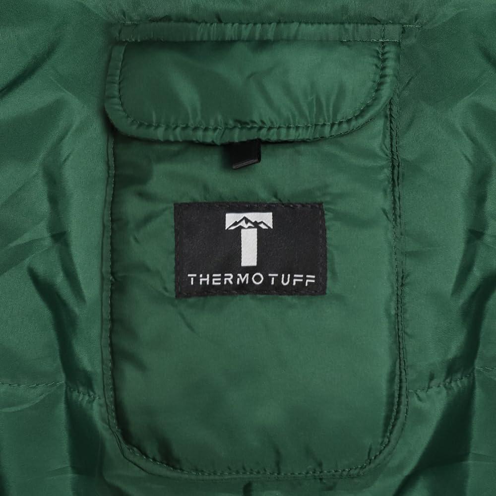Flourish Thermotuff Wearable Sleeping Bag with Dual Hoodie, Long Sleeves, Pockets & Adjustable Drawstring - Ideal for Camping, Cold Weather Hiking, and Stadium Sak Blanket (Army Green)