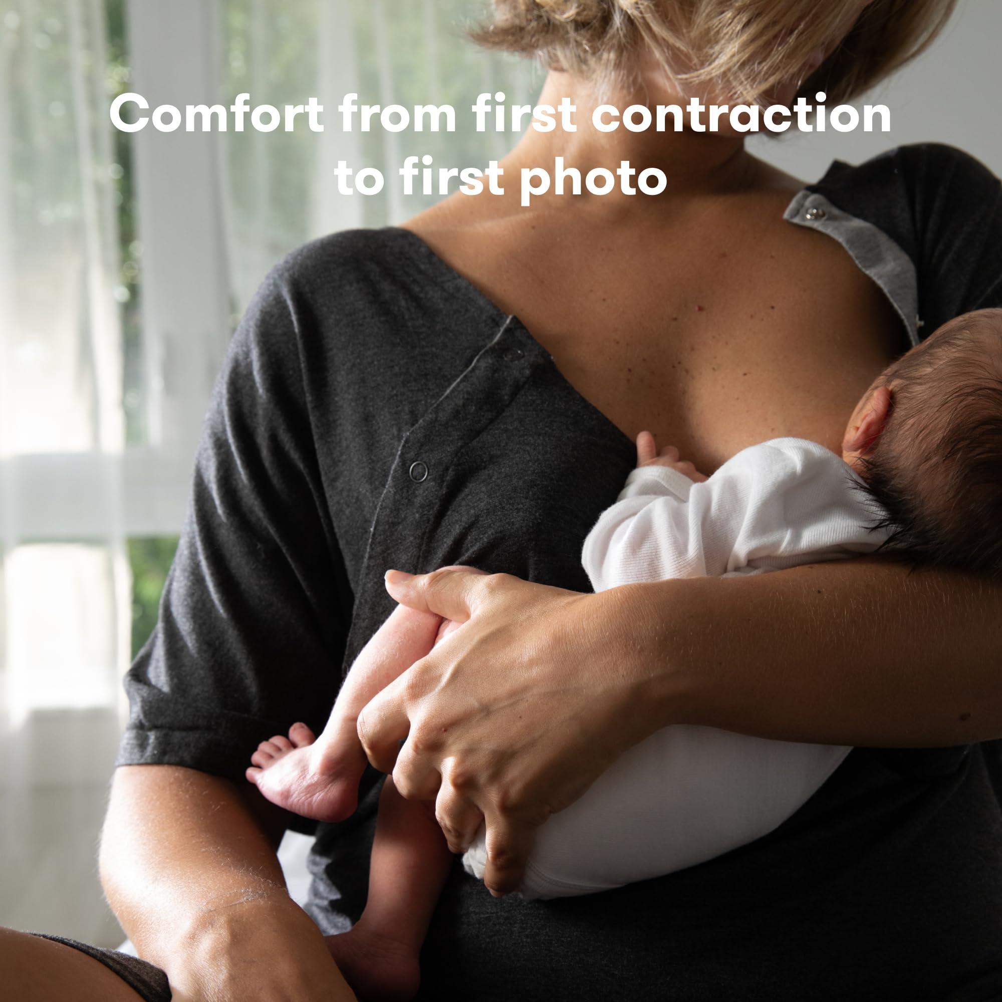 Frida Mom Frida Mom Labor and Delivery Gown for Hospital, Easy-Snap, Tagless Nursing Gown with Skin-to-Skin Access and Full Coverage in The Back