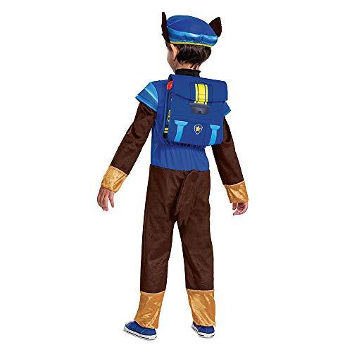 Disguise Chase Costume for Boys, Deluxe Paw Patrol Movie Character Outfit with Badge, Toddler Size Medium (3T-4T)