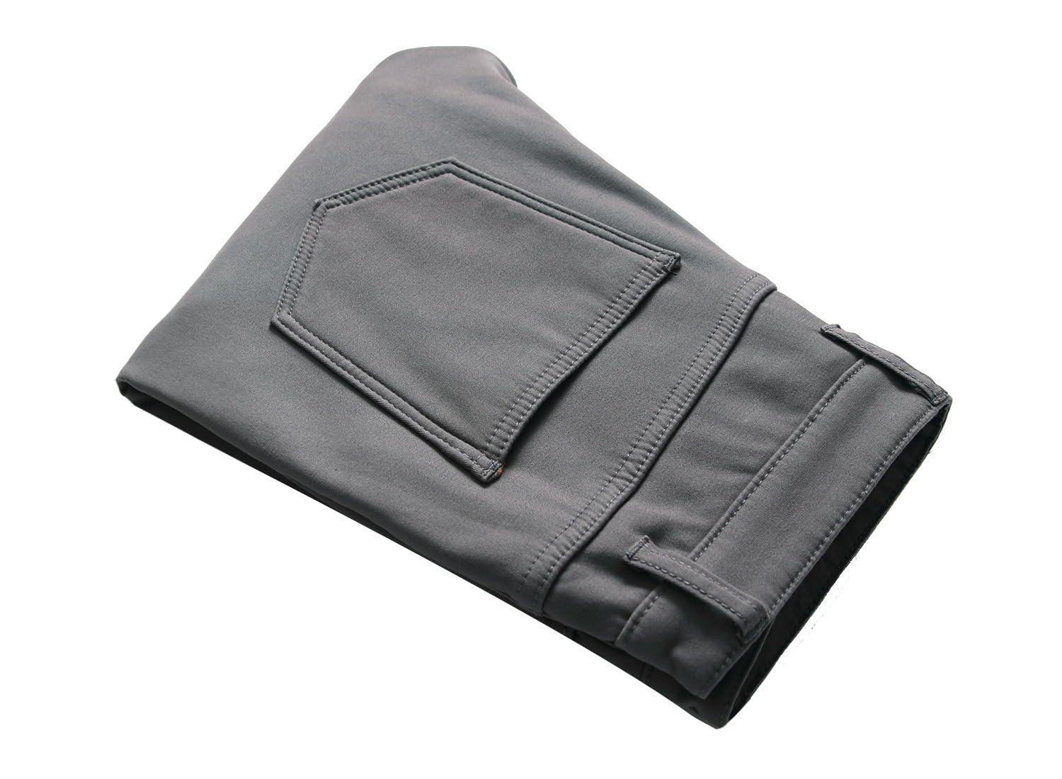 YCHUNHUI YCHUNHUI Men's Fleece Lined Jeans Winter Warm Flannel Lined Jeans Mens Skinny Slim Fit Stretch Denim Pants Trousers (Grey,28)