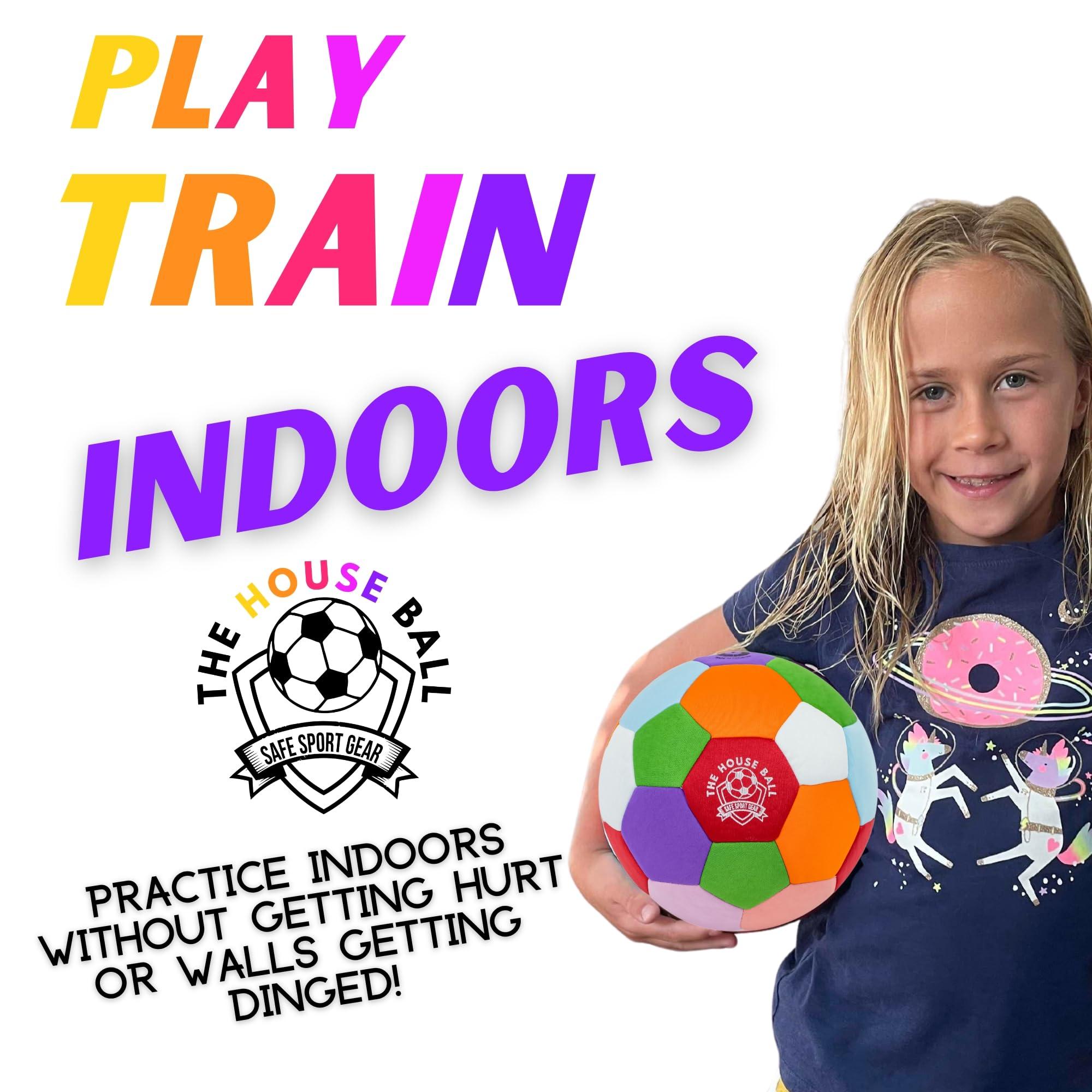 Safe Sport Gear The House Ball - The Original Soft and Safe Indoor Soccer Ball Size 4 - Created for Inside Your Home and Yard - Won't Scuff Your Walls - Realistic Feel and Weight with a Shock Absorbing Exterior
