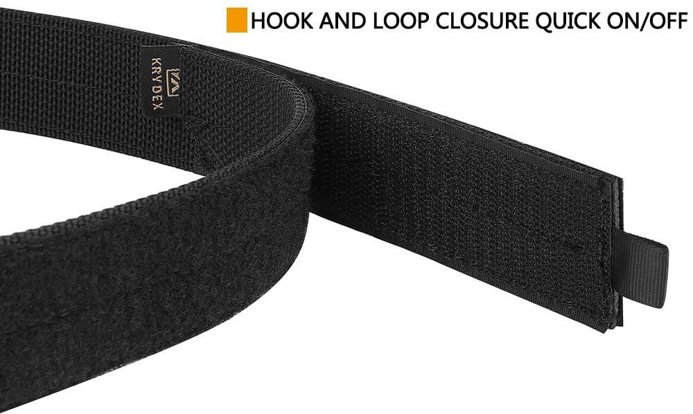 KRYDEX KRYDEX Tactical Inner Belt 1.5 Inch Loop Liner Under Belt for Outer Duty Belt (Black, M:(34\"-37\"))