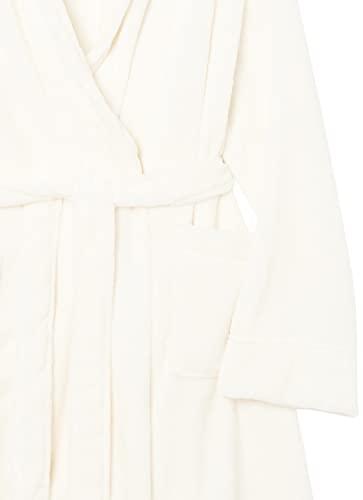 Amazon Essentials Amazon Essentials Women's Mid-Length Plush Robe (Available in Plus Size), Cream, XX-Large
