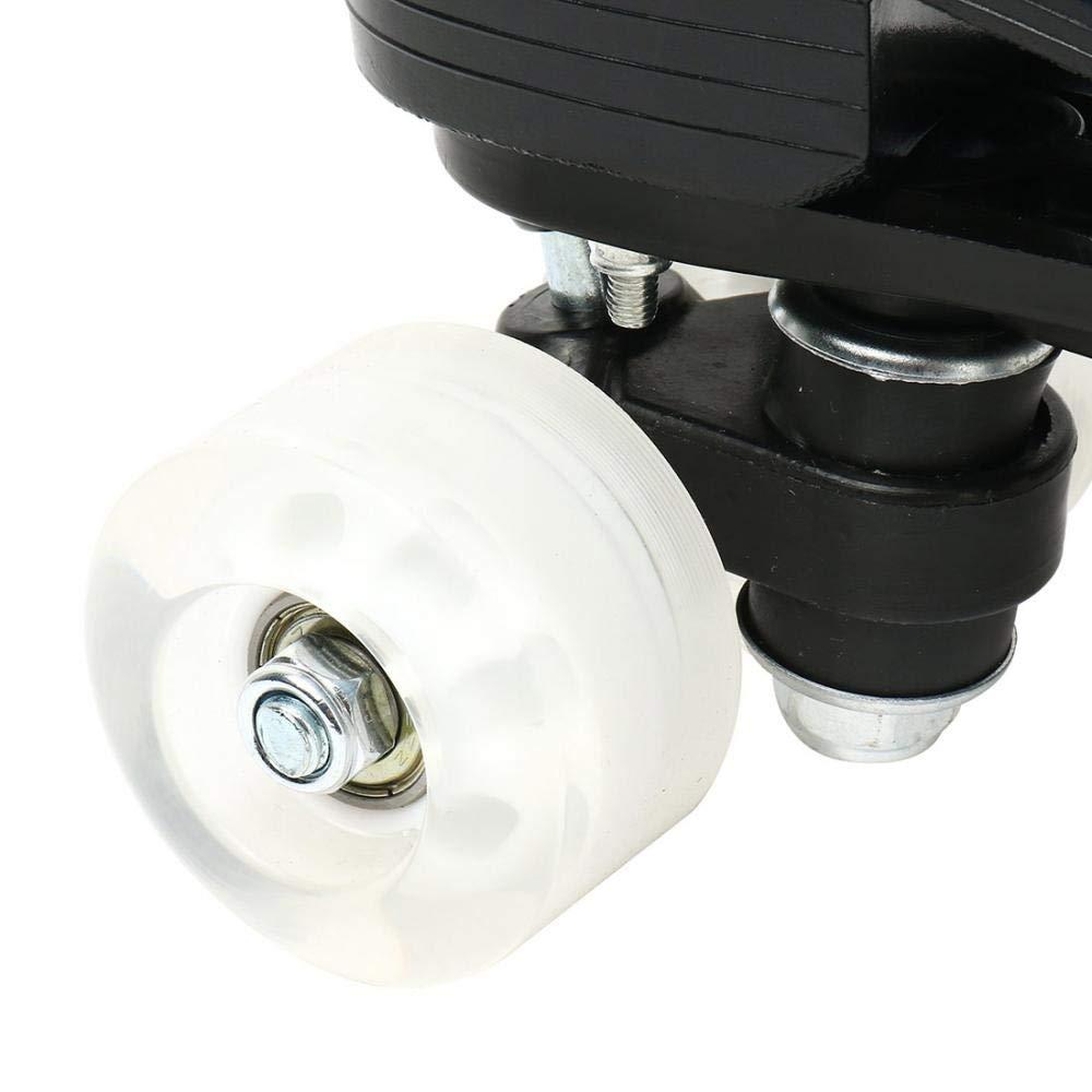 XUDREZ XUDREZ Double-Row Skates - PU Leather High-top Roller Skates, Four-Wheel, Indoor/Outdoor (White Flash, Women\'s 8 / Men\'s 6.5)