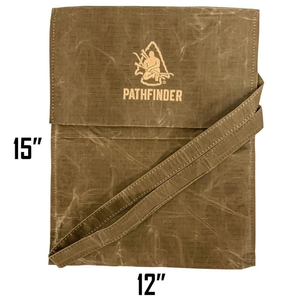 The Pathfinder School The Pathfinder School Durable Ripstop Waxed Canvas Bag - Haversack - Bushcraft Gear - Single Strap Hiking Pack Gathering Bag - Pathfinder Survival Bushcraft Bag - 15\" x 12\"