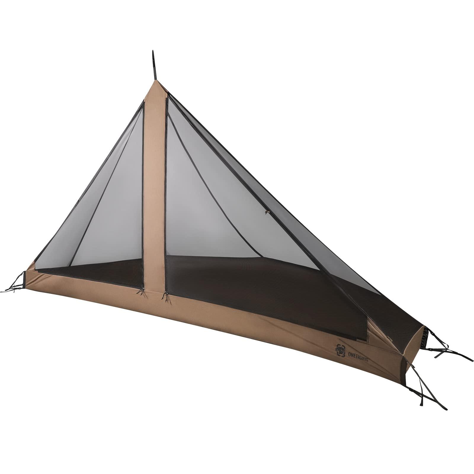 OneTigris OneTigris Rock Fortress Hot Tent with Stove Jack, 4 Season, 4-6 Person Tipi Tent, Family Tent for Camping Backpacking Hunting Fishing Waterproof Wind-Proof (Half Inner Tent)