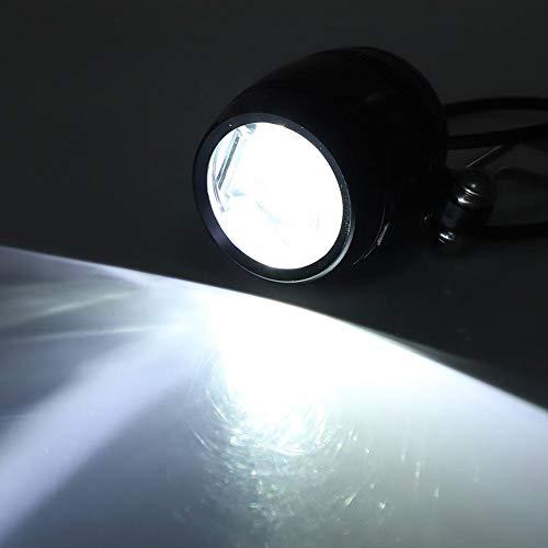 Dioche Dioche LED E-Bike Headlight, Aluminum E-Bike Headlight Horn 2 in 1 Set Front Light Headlamp Light(Black)