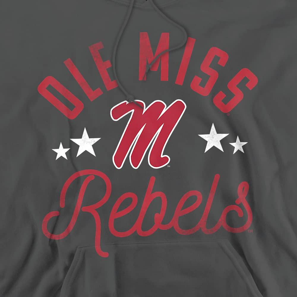 University of Mississippi University of Mississippi Ole Miss Official Rebels Unisex Adult Pull-Over Hoodie,Charcoal, 2X-Large