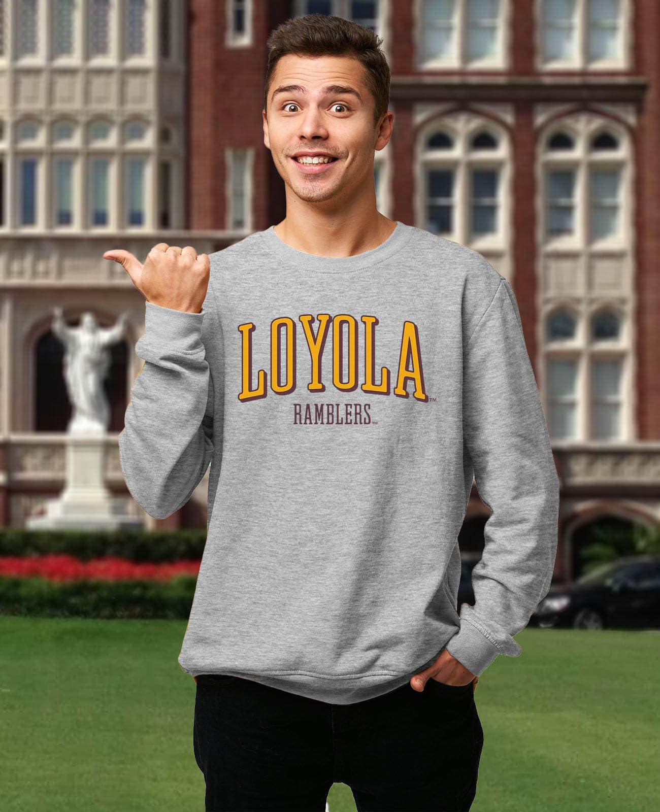 Venley NCAA Officially Licensed Apparel Loyola University Chicago Ramblers Gameday Logo Unisex RYLLUC07 Sweatshirt Loyola01S Gray X-Large