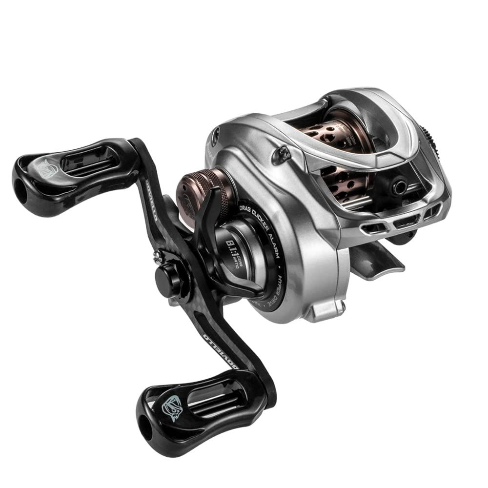 DOVIELLO DOVIELLO HICC50 136g/4.8oz Ultralight Baitcaster Reels BFS Reel Baitcasting Fishing Reel 8.1 Gear Ratio 10+1BB 4KG/8.8LB Drag Power Baitcaster Full Carbon High Compact