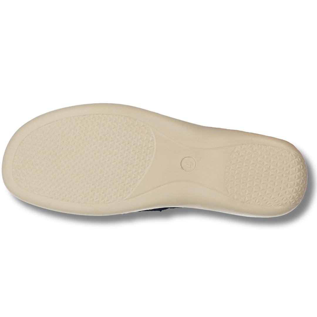 Cushion Walk Cushion Walk Ladies Faux Leather Open Toe T Bar Sling Back Lightweight Elastic Strappy Gladiator Summer Sandals, Metallic Navy, 3 UK, 5