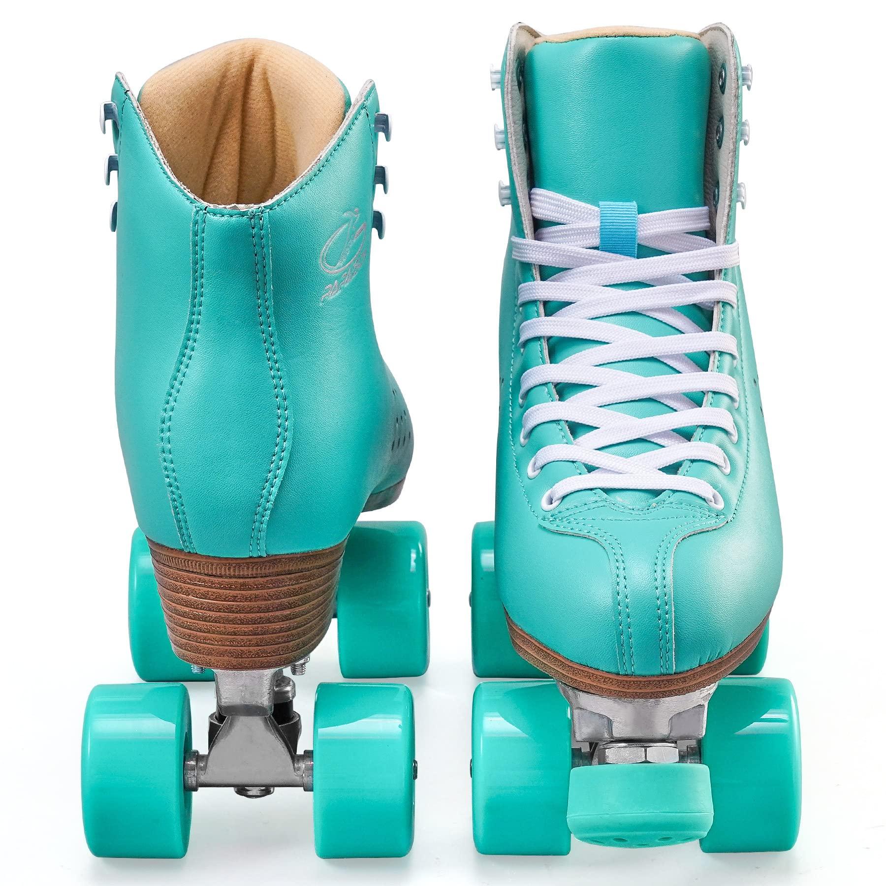 PAPAISON PAPAISON Roller Skates for Women and Men, Deluxe 2 Layer Microfiber Leather Double Row-Classic Roller Skates for Girls, Professional Outdoor Indoor Quad-Skates for Kids & Adults