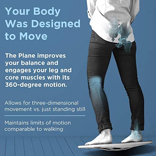 FluidStance FluidStance Plane Standing Desk Balance Board - 360 Degree Rocker Board for Balance, Fatigue, and Desk Exercise - Sustainably Made, Anti Slip Wobble Balance Board - Premium Standing Desk Accessories
