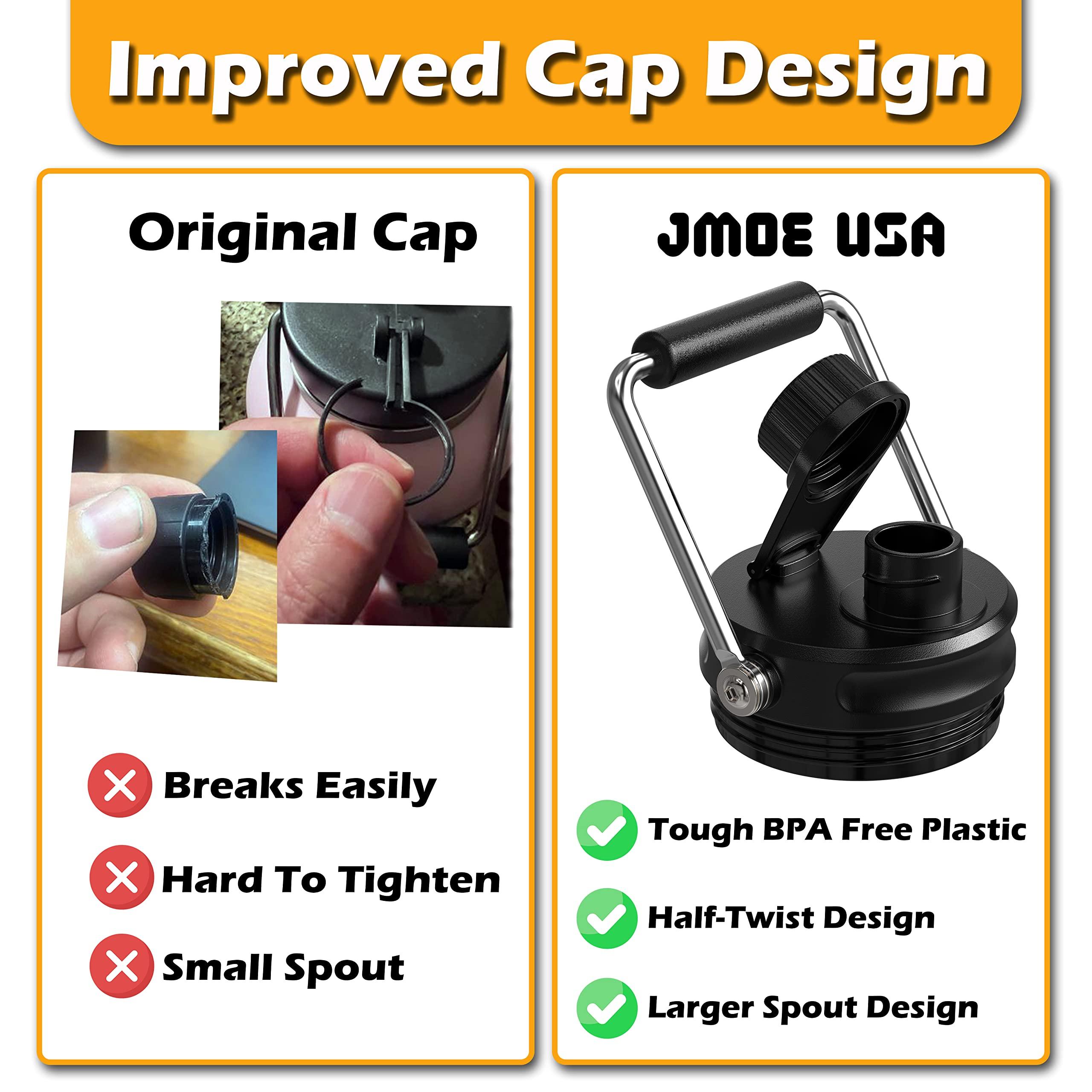 Jmoe USA Jmoe USA Improved Jug Lid for RTIC Half Gallon and One Gallon Jugs | Replacement Lid With Upgraded Features, Better Cap, Rubber Grip, Thicker Steel, and Better Gasket | Made of BPA Free Plastic