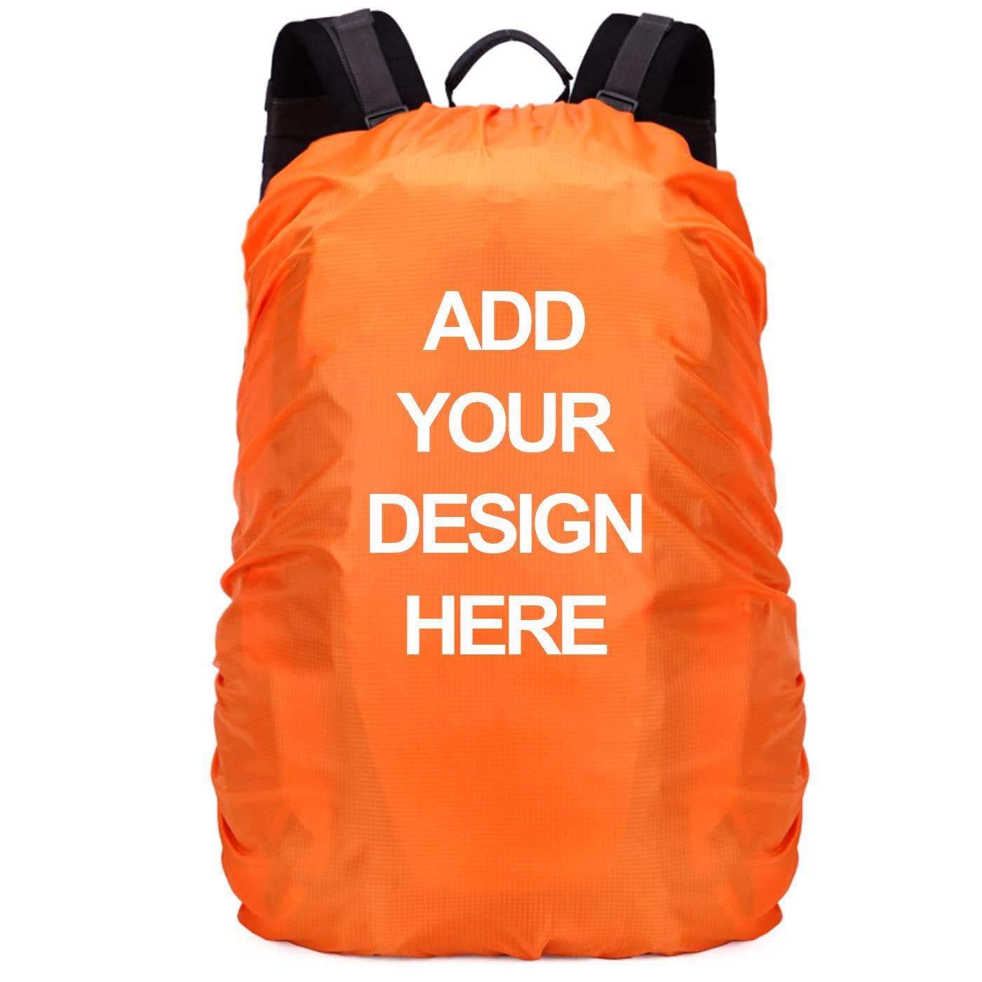 Muka Muka Personalized Design Backpack Rain Cover Ultralight Pack Covers for Outdoor Activities (with Storage Bag)-Orange-S